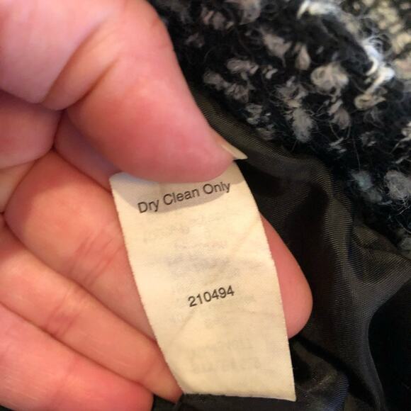 Cabi Over the Moon black white tweed zip wool blend blazer jacket size 6 #529 - Picture 10 of 16